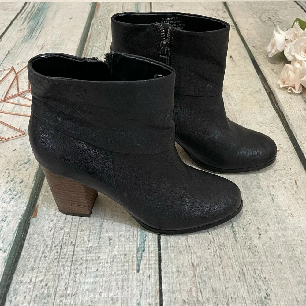 Quad Comfort 7.5 black ankle boots leather neutral minimalist Womens zipper - Picture 3 of 10